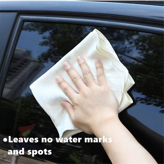Genuine Chamois Leather for Car Drying Car Wash Shammy Cloth for Cleaning (L/90x60cm)