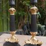 Pair of Ornate Vintage Metal Candlesticks Image 5