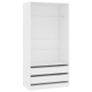 Wardrobe White 100x50x200 cm Chipboard Image 2