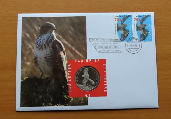 Bird of Prey ECU proof coin & stamps cover 1995