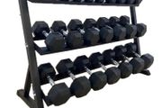 Hex Dumbbells 2.5-30kg + 3 tier rack