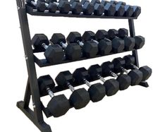 Hex Dumbbells 2.5-30kg + 3 tier rack