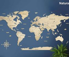 2D Classic Version Map of The World Country Borders and Names