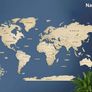 Wooden World Map Decoration Classic 2D Image 2
