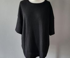 Shein black ribbed top, Size 3XL / UK22