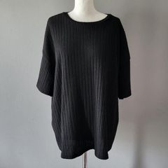 Shein black ribbed top, Size 3XL / UK22