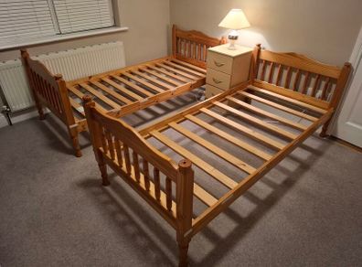 2 Solid Pine Single Beds