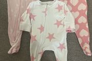 Brand new - 3 x 0-3 months Next baby girl double zip sleepsuits / baby grows