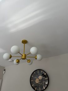 Modern white glass 6 lights chandelier  Ceiling light gold
