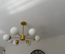Modern white glass 6 lights chandelier  Ceiling light gold