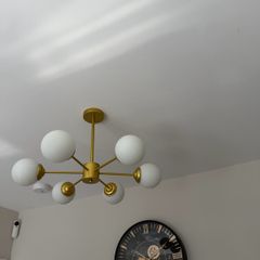Modern white glass 6 lights chandelier  Ceiling light gold