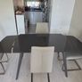 Expandable Glass to Dining Table with 4 Chairs Image 2