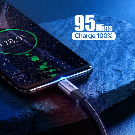 Ugreen 3M USB-C Fast Charging QC 3.0/2.0 & Data Sync Nylon Braided Cable (Brand New/Warranty)