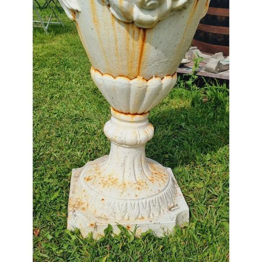 Pair of Tall Cast Iron Urn with Lid H356