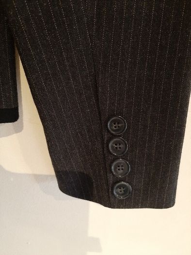 New jacket pin stripe tag attached