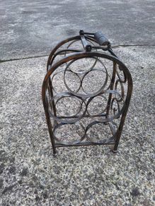 Rustic metal wine rack