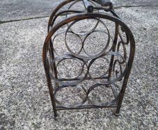Rustic metal wine rack