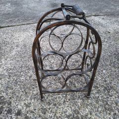 Rustic metal wine rack