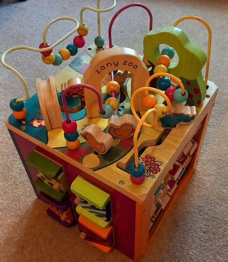 Large Wooden Activity Cube - Zany Zoo