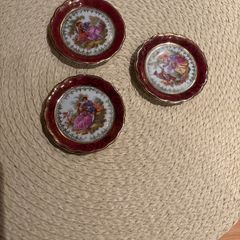 Set of Three CP Limoges French Antique Miniatures Trinket Dishes