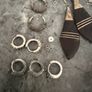 Vintage Sterling Silver Jewellery Lot Rings, Earrings, Pendant Tribal Pieces Image 6