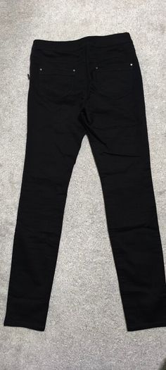 Wallis Black High-Waisted Jeggings / Trousers with Side Zip - Size 8