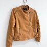 Pre Owned Dorothy Perkins Tan Faux Suede Biker Jacket Image 2
