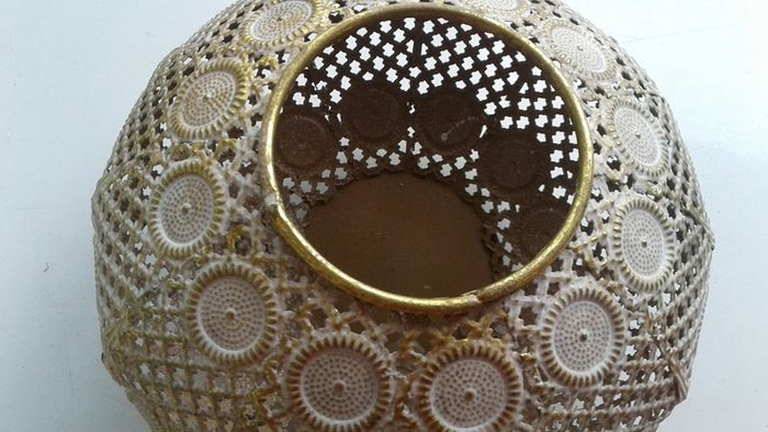 Decorative metal candle holder