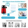 Water Distiller, 1 L/H, 4L Distilled Water Maker with 0-99 H Timing, 750W Countertop Water Purifier with Dual Temp Display Image 5