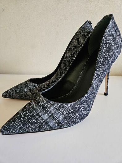 GUESS STILETTOS MULTI high heel sparkly silver shoes RRP 145e UK 6 new & boxed bank holiday sale