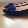 Gabor Ladies Navy blue Suede leather Bow front Flats size 6.5 Image 10