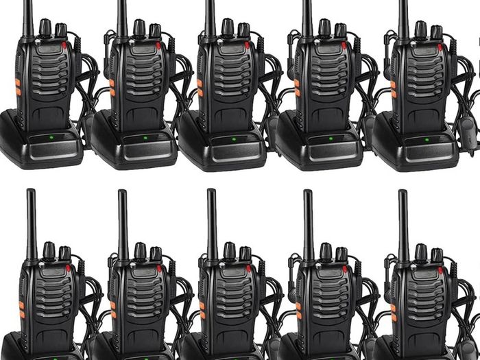 10pcs Two-Way Radio Walkie Talkies-Long Range Walkie Talkie 16CH Single Band LED Light Voice Prompt with Original Earpieces (FREE SHIPPING)