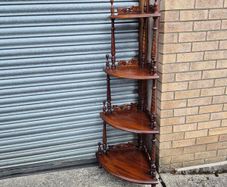 Vintage Mahogany Corner Whatnot Display Shelf