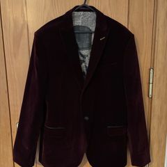 Antique Rogue Velvet Blazer Burgundy Size 46R XXL