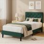 Single Bed Frame with Headboard, 90 X 190, Green Upholstered Bed Frame, Adjustable, Heavy Duty, Easy Assembly, No Box Spring Needed Image 10