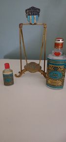 Vintage 4711 Easel Stand And 2 Bottles Of 4711