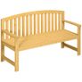2 Seater Wooden Garden Bench with Armrest, Outdoor Furniture Chair for Park or Balcony, Orange Image 2
