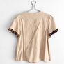 Pre Owned Scalloped Leopard Trim Smock Top Image 2