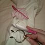 Vintage pink and white curtains and tiebacks Image 9