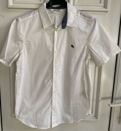 Boys white short sleeved shirt