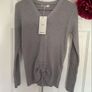 jumper Bnwt grey vneck long sleeve grey drawstring detail jumper m/l Image 6