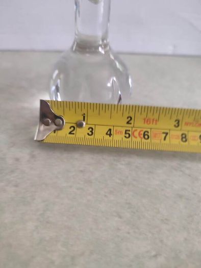 Vintage Crystal Bud Vase Diamond Cut 15.5cm Tall With Havey Base Work As Paper Wight.