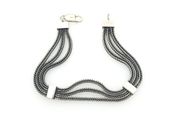 Vintage Multi-Strand 925 Silver Foxtail Bracelet