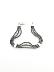 Vintage Multi-Strand 925 Silver Foxtail Bracelet