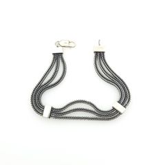 Vintage Multi-Strand 925 Silver Foxtail Bracelet