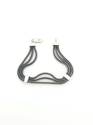 Vintage Multi-Strand 925 Silver Foxtail Bracelet