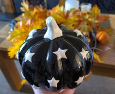 Glass Halloween pumpkin decoration only one available