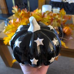 Glass Halloween pumpkin decoration only one available