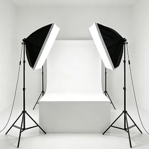 27in Continuous Studio Soft Box with 2pcs 80W Bi-color Dimmable LED Light