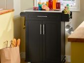Kitchen cabinet  stainless steel worktop Mini Kitchen island Kirchen trolley wheels